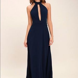First Comes Love Navy Blue Maxi Dress!.-Medium